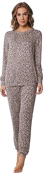 Pastunette Schlafanzug Damen Pyjama Animal Print günstig online kaufen