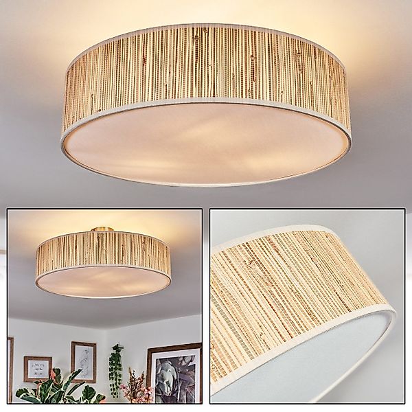 hofstein Deckenleuchte Deckenlampe aus Metall/Papiergeflecht/Stoff/Kunststo günstig online kaufen