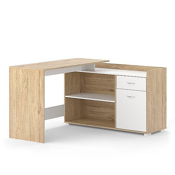 Vicco Schreibtisch Noira, Weiß/Sonoma, 135 x günstig online kaufen