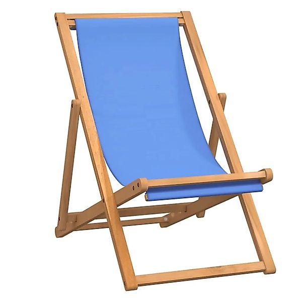vidaXL Liegestuhl Teak 56x105x96 cm Blau 43803 günstig online kaufen