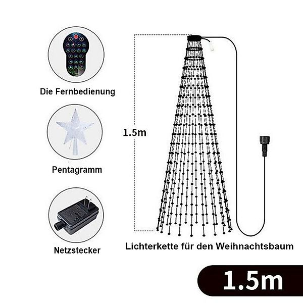 PRIISF LED-Lichterkette Weihnachtsbaum Lichterkette Lichtvorhang Weihnachts günstig online kaufen