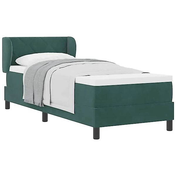 vidaXL Boxspringbett mit Matratze 80x200 cm Samt Dunkelgrün 3340415 günstig online kaufen