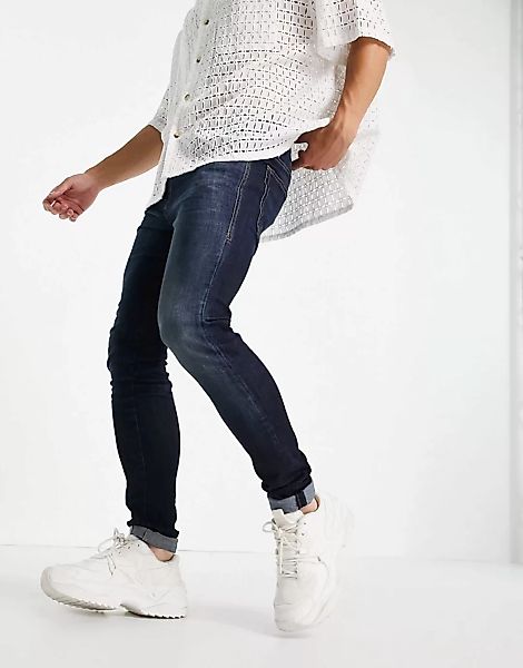Diesel – D-Amny-y – Jeans mit superengem Schnitt in mittlerer Waschung-Blau günstig online kaufen