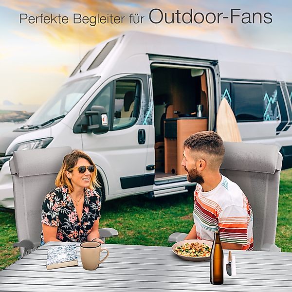 ELONEO Campingstuhl faltbarer Klappstuhl Liegestuhl mit Beinauflage, taupe günstig online kaufen