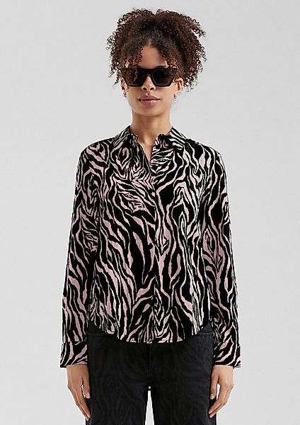 QS Langarmbluse Bluse Gemusterte Bluse aus Viskosemix günstig online kaufen