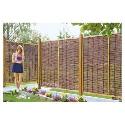 T & J Weidengeflechtzaun Fogo mit Rahmen und Streben 180 cm x 180 cm günstig online kaufen