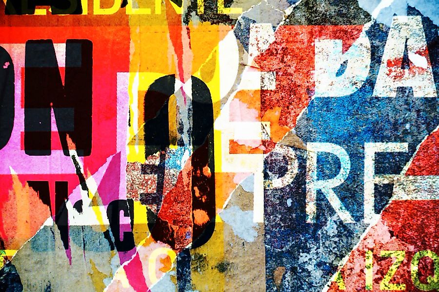 queence Acrylglasbild "Papierstücke" Buchstaben  Fashion  Kunst Fine Art-Pr günstig online kaufen