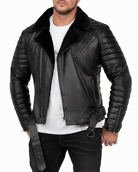 Reichstadt Lederjacke Herren Bikerjacke RS008LUX -Schwarz - Black Zipper XX günstig online kaufen