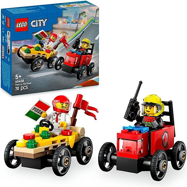 LEGO® Pizzalieferwagen vs. Löschauto (60458), LEGO City Konstruktionsspiels günstig online kaufen