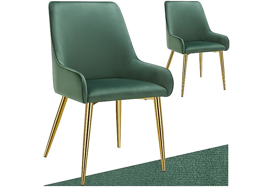 tectake Esszimmerstuhl Polsterstuhl Avane, Samtoptik, Belastbarkeit 120 kg günstig online kaufen