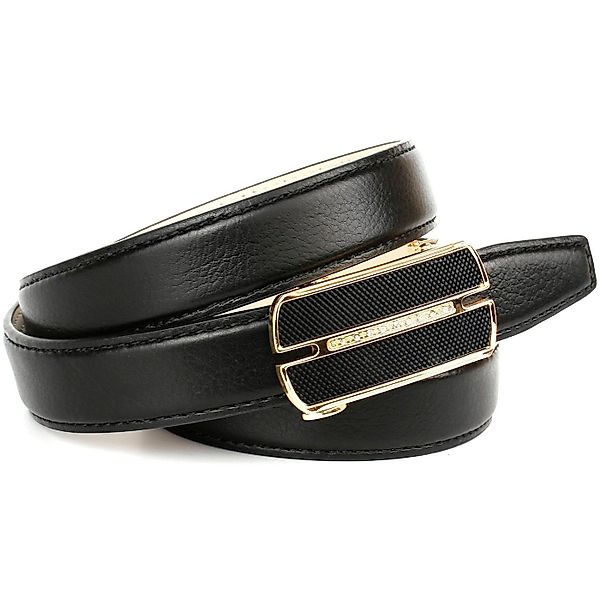 Anthoni Crown Ledergürtel mit Glaskristallen besetzter Schließe, Bicolor-Op günstig online kaufen