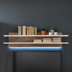Wandhängeregal in Eiche Dekor und Weiß 150 cm breit günstig online kaufen