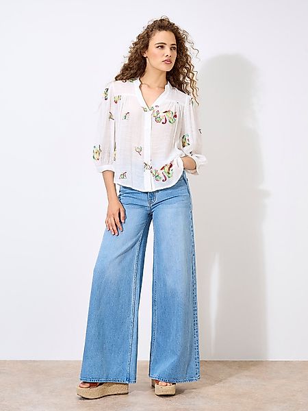 Apricot Blusentop Bluse mit floraler Paisley-Stickerei, günstig online kaufen