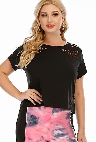 SEGUEN T-Shirt Verbrannte Blume Casual T-Shirt mit kurzen Ärmeln (Gebrannte günstig online kaufen