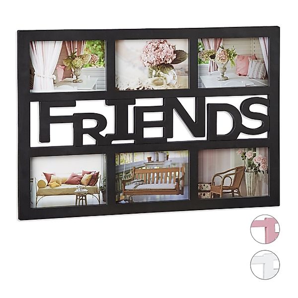 relaxdays Staffelbilderrahmen Bilderrahmen Freunde für 6 günstig online kaufen