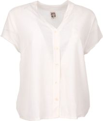 Guru-Shop Longbluse Luftiges Basic Blusentop, kurzarm günstig online kaufen