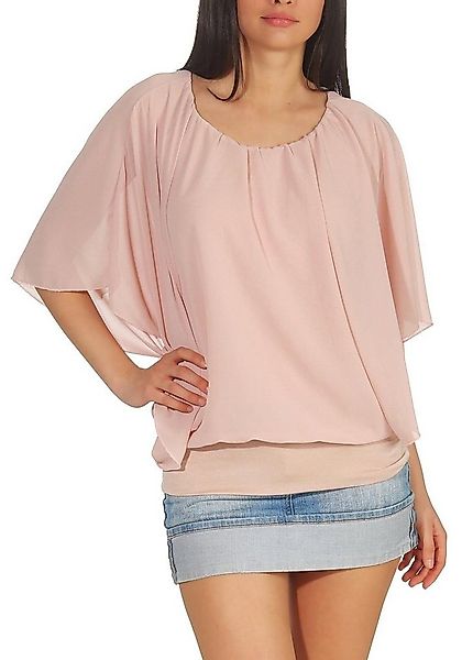 malito more than fashion Chiffonbluse malito Damen Bluse im Fledermaus Look günstig online kaufen