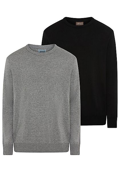 Man's World Rundhalspullover Neue Kollektion! DP Grau & Schwarz (2-er Pack) günstig online kaufen