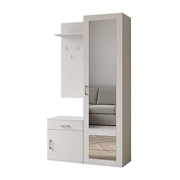Beautysofa Kompaktgarderobe PAULA, mit Spiegel, Schuhschrank, günstig online kaufen