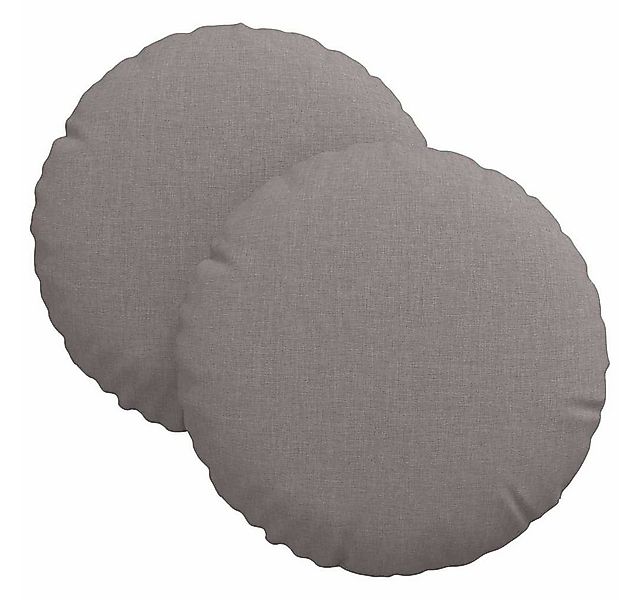 vidaXL Sitzauflage Sitzkissen 2 pcs Taupe Ø30 x 13 cm Stoff, (2 St) günstig online kaufen