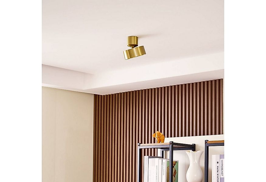 Lindby Deckenstrahler Nivoria, LED, Metall, Gold / Messing warmweiß IP20, L günstig online kaufen