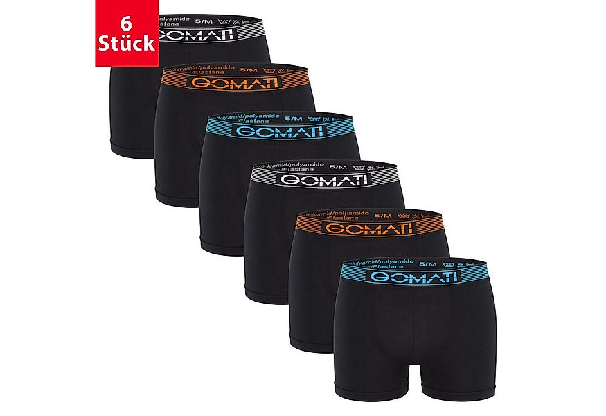Gomati Boxershorts Herren Seamless Pants (6er Pack) Microfaser-Elasthan Box günstig online kaufen