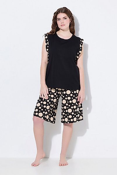 Ulla Popken Pyjama Shorty Zweiteiler Rundhals ärmellos weites Bein günstig online kaufen