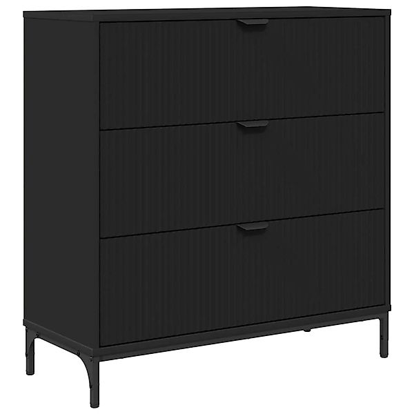 vidaXL Sideboard Schwarz 79,5 x 33 x 82 cm Holzwerkstoff 883435 günstig online kaufen