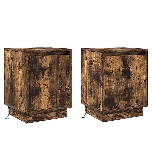 vidaXL Nachttisch mit 2 Stk Geräucherte Eiche 39 x 34,5 x 50 cm 869603 günstig online kaufen