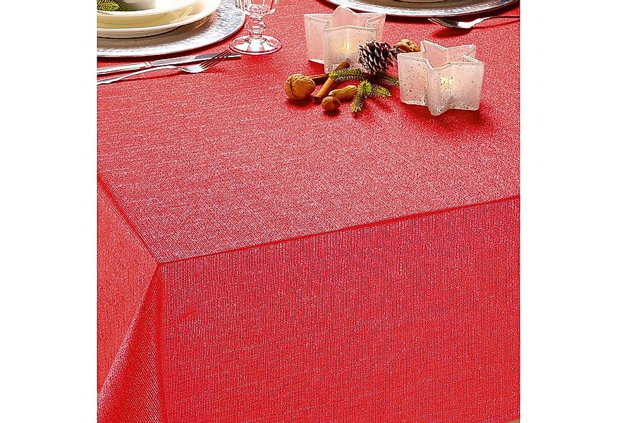 Beautex Tischdecke Lurex Tischdecke Weihnachten, Silber Gold glänzend, Weih günstig online kaufen