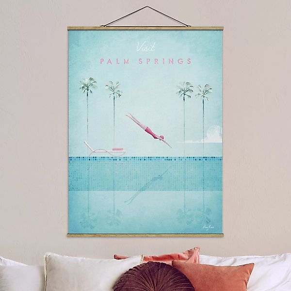 Stoffbild mit Posterleisten - Hochformat Reiseposter - Palm Springs günstig online kaufen