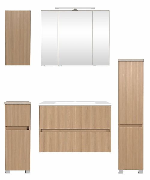welltime Badmöbel-Set "Set 140 cm breit, Badmöbel mit LED-Beleuchtung", Hel günstig online kaufen