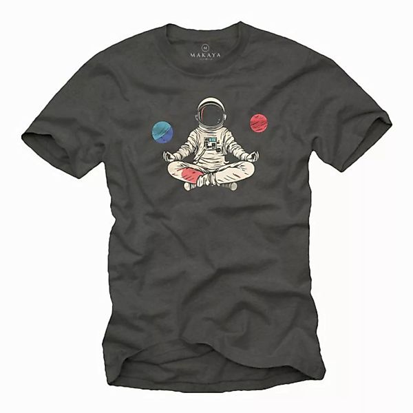 MAKAYA T-Shirt mit Aufdruck Astronaut Herren Motiv Yoga Meditation Lustig ( günstig online kaufen