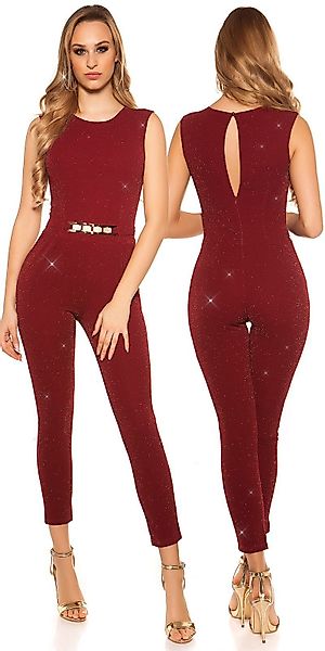 Koucla Jumpsuit eleganter Glitzer-Overall mit Schnalle, günstig online kaufen