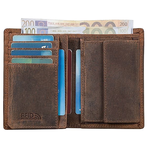 Benthill Geldbörse Herren Ledergeldbörse Geldbeutel RFID Slim Portemonnaie günstig online kaufen