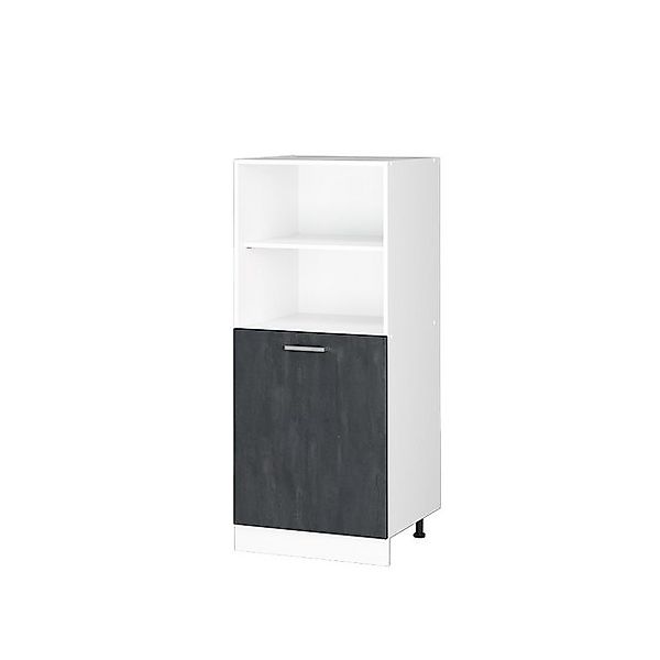 Vicco Vorratsschrank R-Line Herdschrank Schwarz Beton/Weiß 60 cm günstig online kaufen