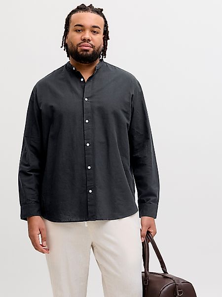 Jack & Jones PlusSize Langarmhemd "JJEBREEZE LINEN BLEND BAND SHIRT L PLS" günstig online kaufen