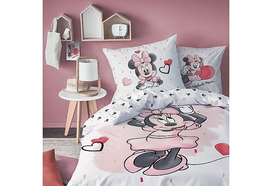 MTOnlinehandel Kinderbettwäsche Minnie Mouse 135x200 + 80x80 cm, 100 % Baum günstig online kaufen