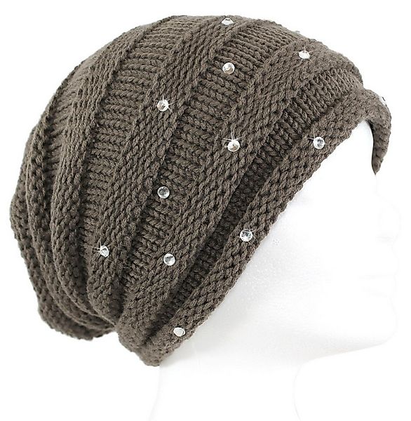 dy_mode Strickmütze Damen Strickbeanie mit Strass – glitzernde Wintermütze günstig online kaufen