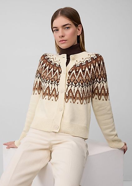 s.Oliver Cardigan Strickjacke Jacquard-Strickjacke im Relaxed günstig online kaufen