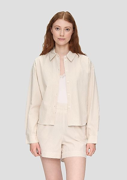 QS Langarmbluse Bluse Gestreiftes Baumwollhemd günstig online kaufen