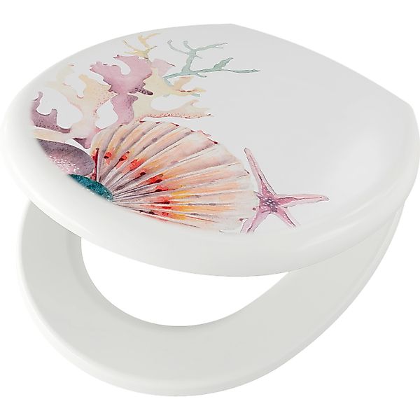 WC-Sitz Kunststoff Alpinweiß Motiv Muscheln 36 cm x 44 cm günstig online kaufen