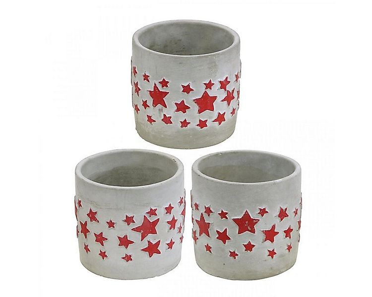 Viana Übertopf Keramikdeko Pflanzgefäß Sternmuster Betonoptik Adventsdeko, günstig online kaufen
