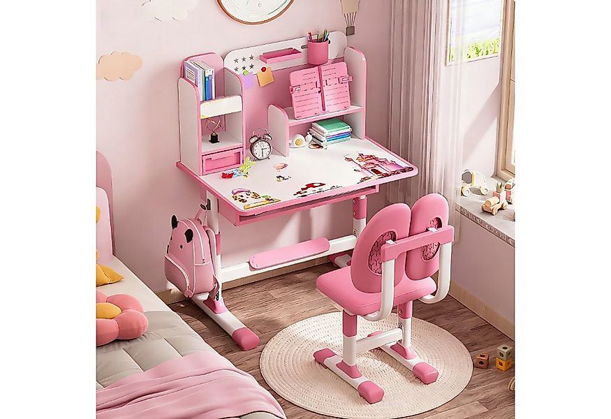 Rutaqian Kinderschreibtisch 2Pcs / Set Kinder Studie Schreibtisch Stuhl Set günstig online kaufen