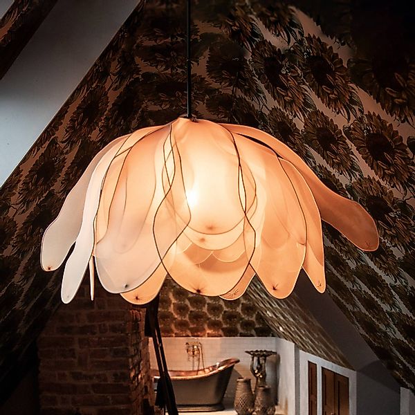 By Rydéns Pendelleuchte Lou Lou, natur, Ø 80 cm, Stoff günstig online kaufen