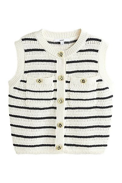 Next Anzugweste Gestreifte, geknöpfte Rundhals-Weste (1-tlg) günstig online kaufen