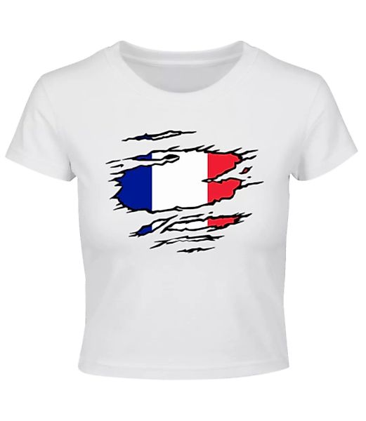 Zerrissene Fahne Frankreich · Crop T-Shirt günstig online kaufen