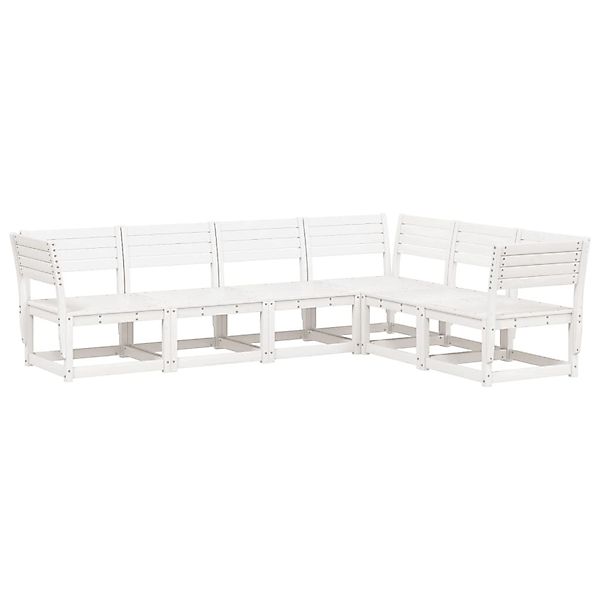 vidaXL 6-Tlg Garten-Sofagarnitur Weiß Massivholz Kiefer 3217016 günstig online kaufen