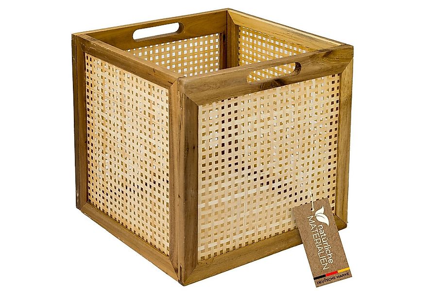 HMF Regalkorb Aufbewahrungskorb mit Wiener Geflecht, geflochten aus Rattan, günstig online kaufen