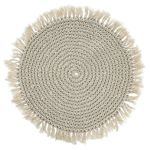 Meinposten Platzset Tischset Makramee Platzset Tischdeko rund boho Deko cre günstig online kaufen
